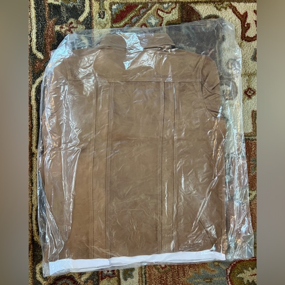 NWT In Packaging Stetson Tan Brown Jacket SUEDE DENIM SHIRT JACKET Size Large - Picture 6 of 7